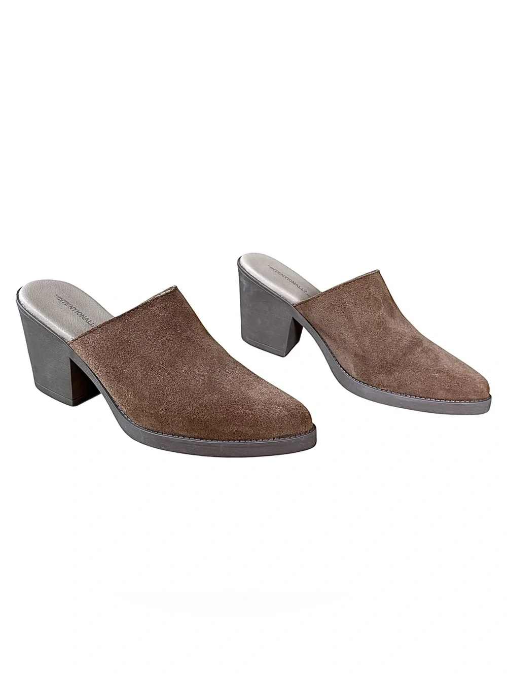 INTENTIONALLY BLANK Natural Suede Mules